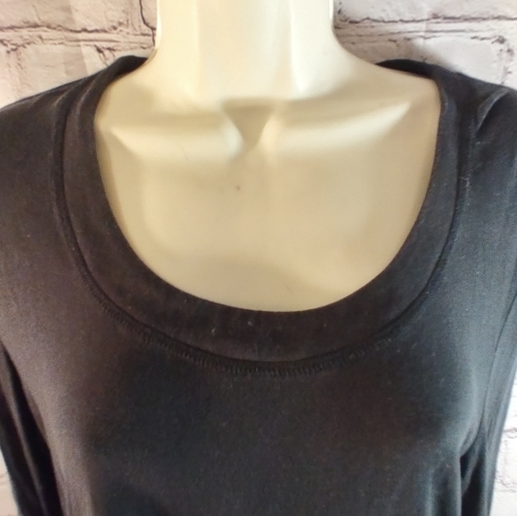 Chicos Black Scoop Modal Silk Long Sleeve Med - Picture 3 of 13